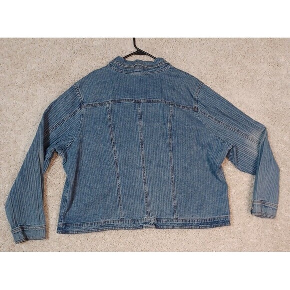Vintage Gitano Denim Jacket Womens 26W Plus XXL Stretch Button Up Trucker - Picture 9 of 11